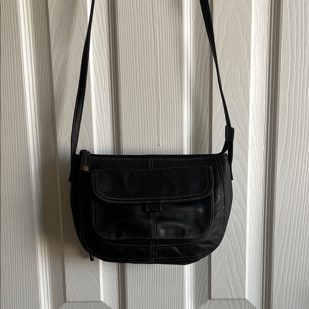 Fossil Black Leather Shoulder Bag